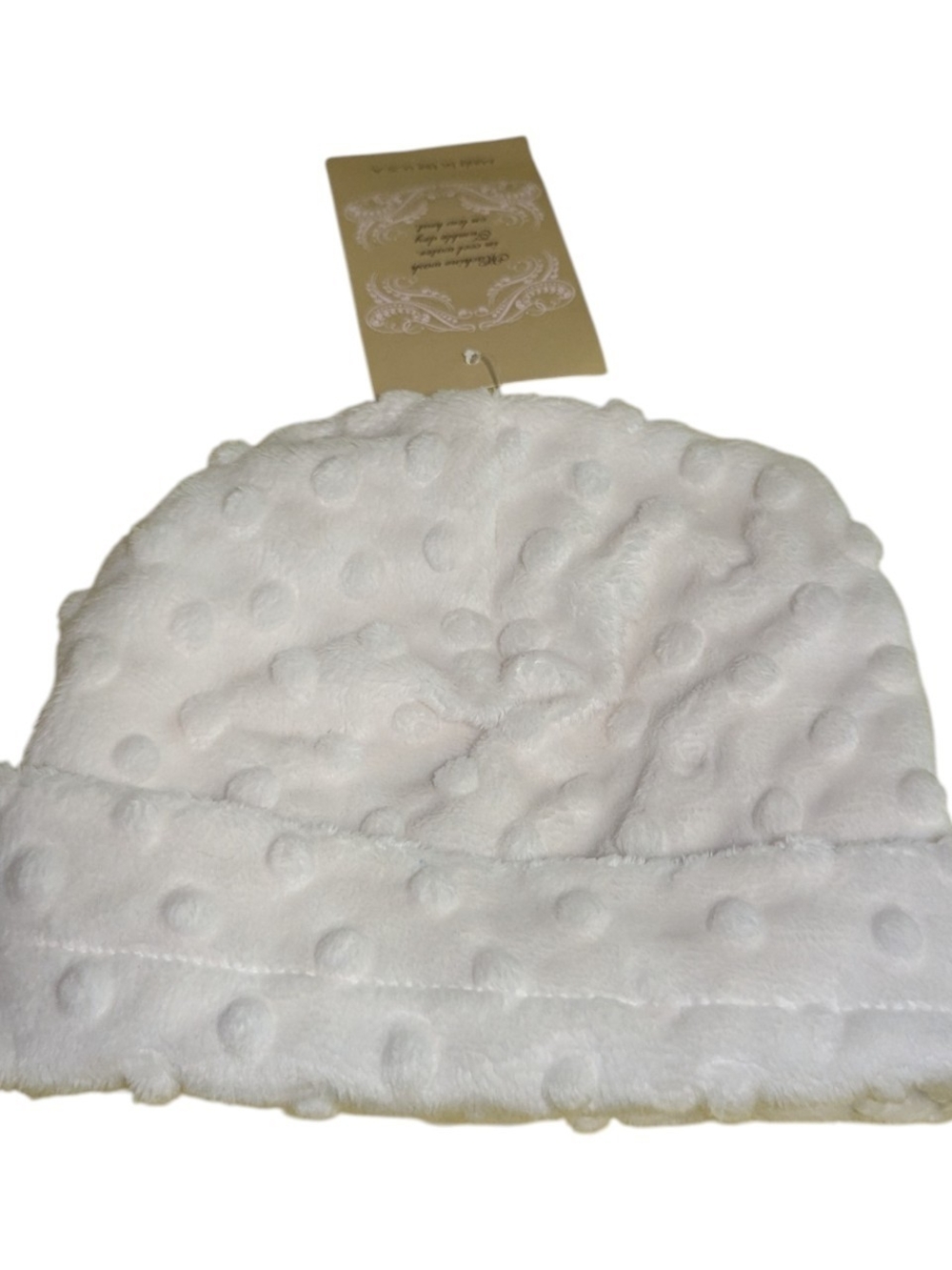 Bebe Bella Designs Baby Beanie Hat Plush Dotted Design 6-12 Month